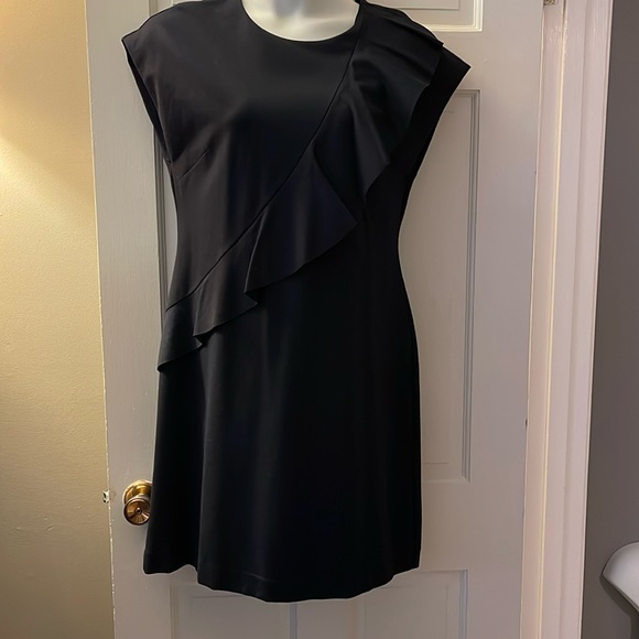 Banana Republic Navy Dress, size 12, ruffle front! - Picture 1 of 8